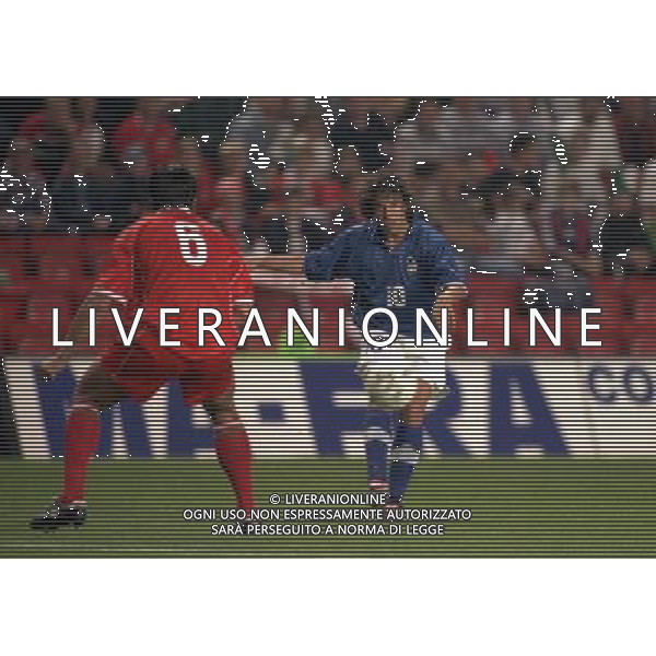 04-09-1998 ANFIELD LIVERPOOL- GALLES ITALIA NELLA FOTO ALESSANDRO DEL PIERO AG ALDO LIVERANI SAS