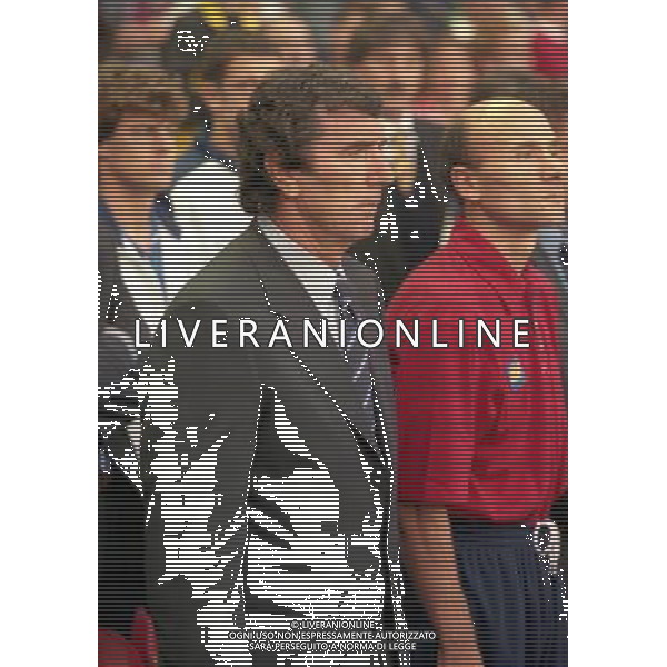 04-09-1998 ANFIELD LIVERPOOL- GALLES ITALIA NELLA FOTO DINO ZOFF CON FRANCESCO ROCCA AG ALDO LIVERANI SAS