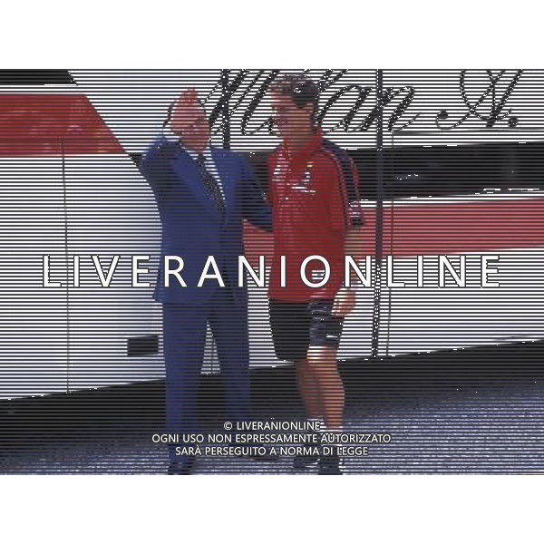 RETROSPETTIVA FABIO CAPELLO ALLENATORE NELLA FOTO FABIO CAPELLO CON IL PRESIDENTE DEL MILAN SILVIO BERLUSCONI AG ALDO LIVERANI SAS