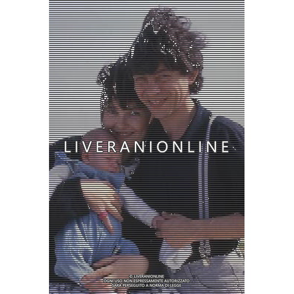 Paolo Rossi attore, cantautore e comico italiano - Retrospettiva nella foto con la compagna Lucia Vasini e il figlio Davide ©ARCHIVIO / AGENZIA ALDO LIVERANI SAS