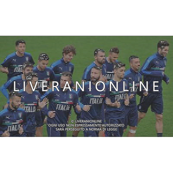 Foto: Aldo Liverani 23/11/2016 Firenze ( Italia) Nazionale Italiana calcio Raduno della Nazionale italiana di calcio, Centro Tecnico Federale di Coverciano Nella foto: i giocatori della nazionale durante la corsa di gruppo © / AGENZIA ALDO LIVERANI SAS