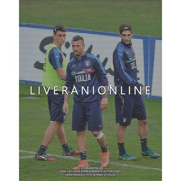 Foto: Aldo Liverani 23/11/2016 Firenze ( Italia) Nazionale Italiana calcio Raduno della Nazionale italiana di calcio, Centro Tecnico Federale di Coverciano Nella foto: Roberto Inglese, Armando Izzo, Roberto Gagliardini © / AGENZIA ALDO LIVERANI SAS