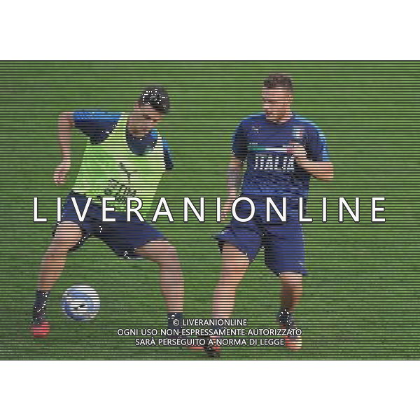 Foto: Aldo Liverani 23/11/2016 Firenze ( Italia) Nazionale Italiana calcio Raduno della Nazionale italiana di calcio, Centro Tecnico Federale di Coverciano Nella foto: Roberto Inglese, Federico Dimarco © / AGENZIA ALDO LIVERANI SAS