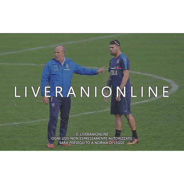 Foto: Aldo Liverani 23/11/2016 Firenze ( Italia) Nazionale Italiana calcio Raduno della Nazionale italiana di calcio, Centro Tecnico Federale di Coverciano Nella foto: l\'allenatore Giampiero Ventura e Andrea Petagna © / AGENZIA ALDO LIVERANI SAS