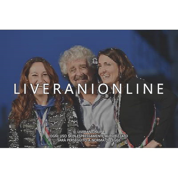 Manifestazione del M5S \' Io Dico No \' â€“ Roma 26.11.2016 - nella foto: Paola Taverna Beppe Grillo e Carla Ruocco /Ph.Corradetti-Ag Aldo Liverani / AGENZIA ALDO LIVERANI SAS 