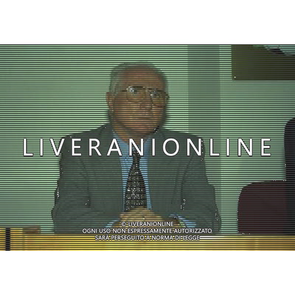 MILANO 29-09-1997 SEDE DELLA LEGA CALCIO IN VIA ROSSELLINI CONFERENZA STAMPA TRA LEGA CALCIO E AIC NELLA FOTO AZEGLIO VICINI AG ALDO LIVERANI SAS