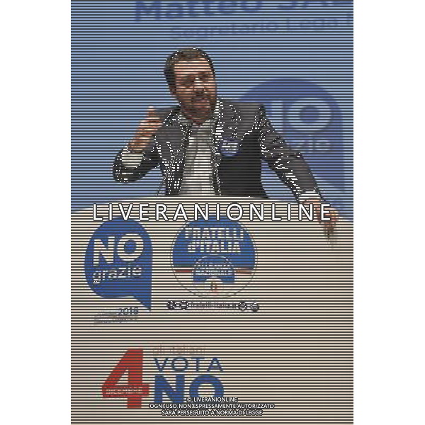 Tour della Sovranita\' - LE RAGIONI DEL NO GRAZIE! â€“ Roma 27.11.2016 - nella foto: Matteo Salvini /Ph.Corradetti-Ag Aldo Liverani/ AGENZIA ALDO LIVERANI SAS 