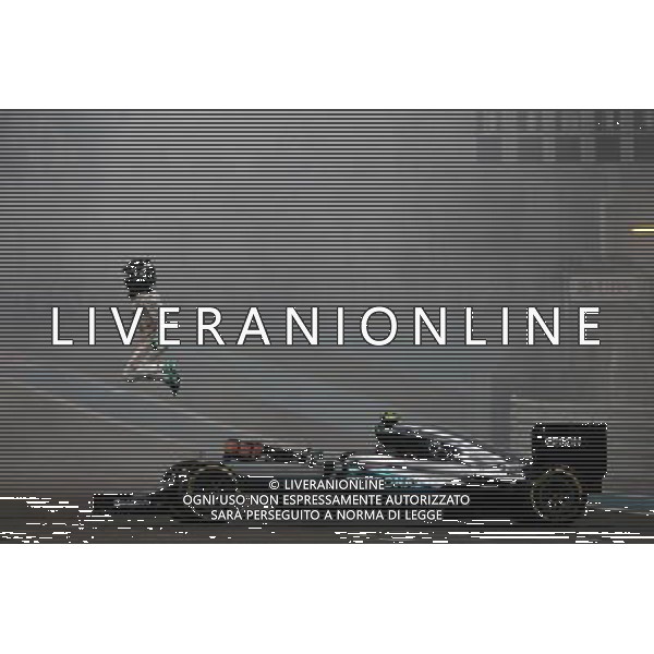 Second placed Nico Rosberg (GER) Mercedes AMG F1 W07 Hybrid celebrates winning the World Championship at the end of the race. 27.11.2016. Formula 1 World Championship, Rd 21, Abu Dhabi Grand Prix, Yas Marina Circuit, Abu Dhabi, Race Day. AG ALDO LIVERANI SAS ONLY ITALY