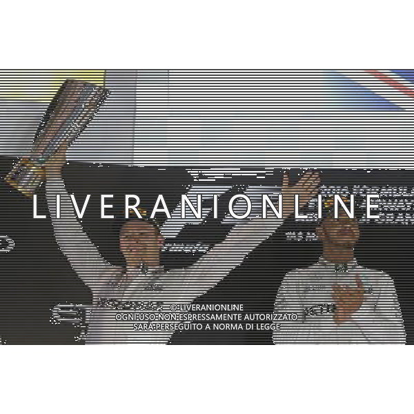 Nico Rosberg (GER) Mercedes AMG F1 and Lewis Hamilton (GBR) Mercedes AMG F1 27.11.2016. Formula 1 World Championship, Rd 21, Abu Dhabi Grand Prix, Yas Marina Circuit, Abu Dhabi, Race Day. AG ALDO LIVERANI SAS ONLY ITALY