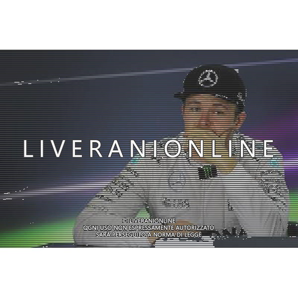 Nico Rosberg (GER) Mercedes AMG F1 in the FIA Press Conference. 27.11.2016. Formula 1 World Championship, Rd 21, Abu Dhabi Grand Prix, Yas Marina Circuit, Abu Dhabi, Race Day. AG ALDO LIVERANI SAS ONLY ITALY