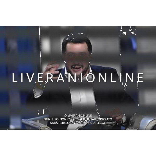 Trasmissione TV \' Porta a Porta \' Roma - 29.11.2016 - Studi RAI Teulada - nella foto: Matteo Salvini /Ph.Corradetti-Ag Aldo Liverani / AGENZIA ALDO LIVERANI SAS 