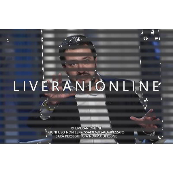 Trasmissione TV \' Porta a Porta \' Roma - 29.11.2016 - Studi RAI Teulada - nella foto: Matteo Salvini /Ph.Corradetti-Ag Aldo Liverani / AGENZIA ALDO LIVERANI SAS 