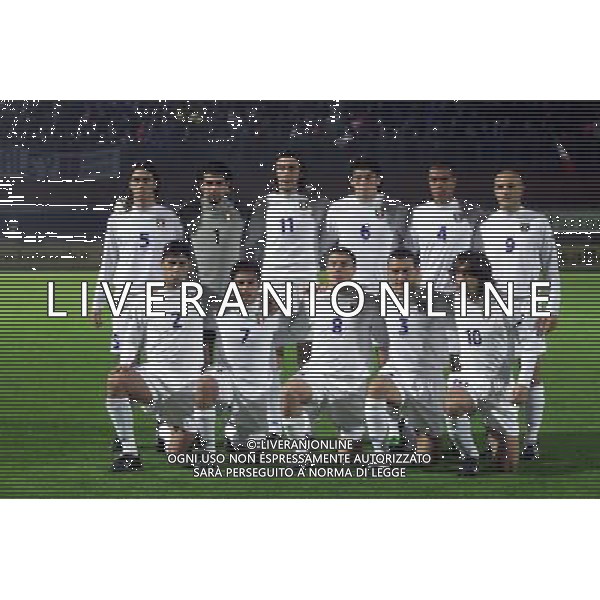 COMO,16-04-02 DFP/MARCO LUSSOSO ITALIA- FRANCIA UNDER 21 (AMICHEVOLE) NELLA FOTO: FORMAZIONE ITALIA UNDER 21 AG DFP-AG ALDO LIVERANI SAS