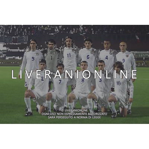 COMO,16-04-02 DFP/MARCO LUSSOSO ITALIA- FRANCIA UNDER 21 (AMICHEVOLE) NELLA FOTO: FORMAZIONE ITALIA UNDER 21 AG DFP-AG ALDO LIVERANI SAS