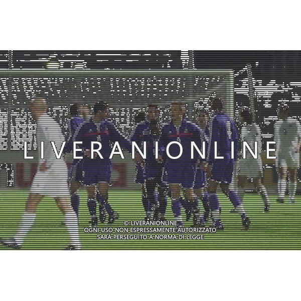 COMO,16-04-02 DFP/MARCO LUSSOSO ITALIA- FRANCIA UNDER 21 (AMICHEVOLE) NELLA FOTO: ESULTANZA FRANCIA AG DFP-AG ALDO LIVERANI SAS