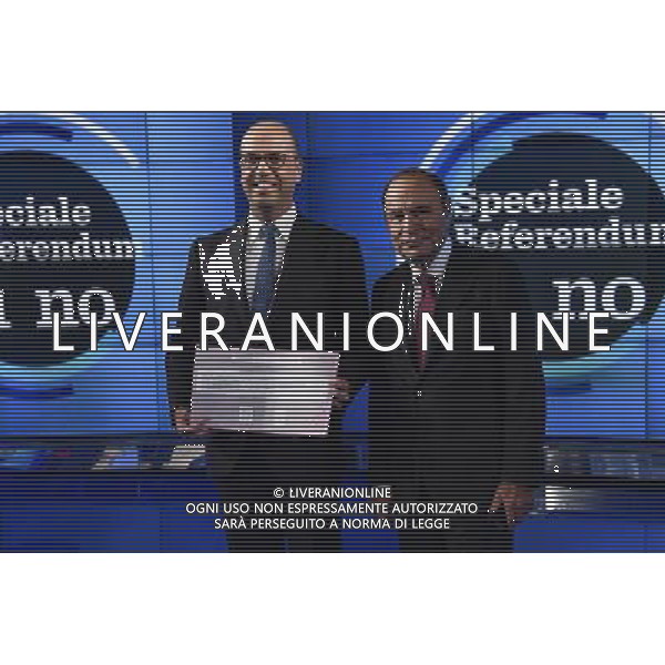 Angelino Alfano ospite della trasmissione TV \' Porta a Porta \' Roma - 30.11.2016 - Studi Rai Teulada - nella foto: Angelino Alfano e Bruno Vespa /Ph. Corradetti-Ag. Aldo Liverani sas
