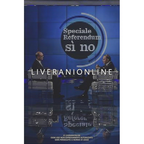 Angelino Alfano ospite della trasmissione TV \' Porta a Porta \' Roma - 30.11.2016 - Studi Rai Teulada - nella foto: Angelino Alfano e Bruno Vespa /Ph. Corradetti-Ag. Aldo Liverani sas