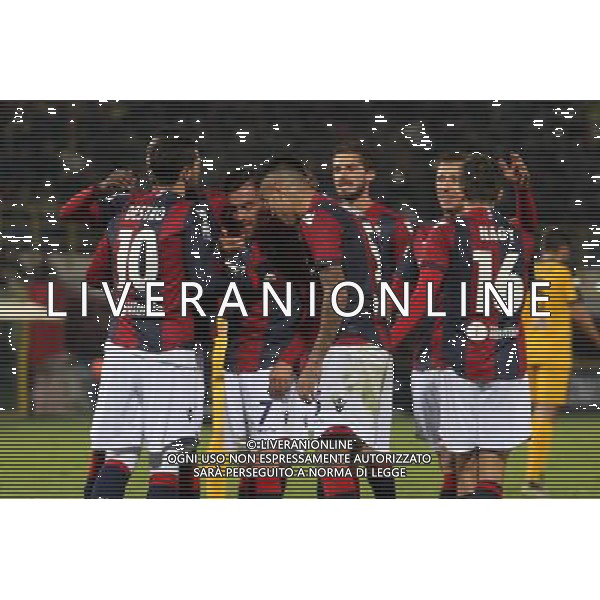 BOLOGNA - VERONA QUARTO TURNO COPPA ITALIA TIM CUP 01 DICEMBRE 2016 NELLA FOTO ESULTANZA DOPO IL GOL DI MOUNIER ©OPTIMAFOTO / AGENZIA ALDO LIVERANI SAS 