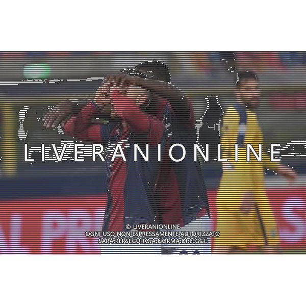 BOLOGNA - VERONA QUARTO TURNO COPPA ITALIA TIM CUP 01 DICEMBRE 2016 NELLA FOTO ESULTANZA DOPO IL GOL DI ANTHONY MOUNIER ©OPTIMAFOTO / AGENZIA ALDO LIVERANI SAS 