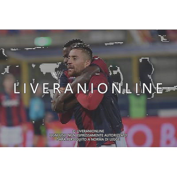 BOLOGNA - VERONA QUARTO TURNO COPPA ITALIA TIM CUP 01 DICEMBRE 2016 NELLA FOTO ESULTANZA DOPO IL GOL DI ANTHONY MOUNIER ©OPTIMAFOTO / AGENZIA ALDO LIVERANI SAS 