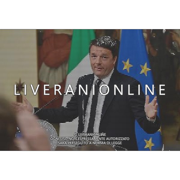 Conferenza stampa del Presidente del Consiglio Matteo Renzi dopo i risultati del referendum Costituzionale - Roma - 05.12.2016 - nella foto: Matteo Renzi / Ph. Fabrizio Corradetti - Ag. Aldo Liverani Sas