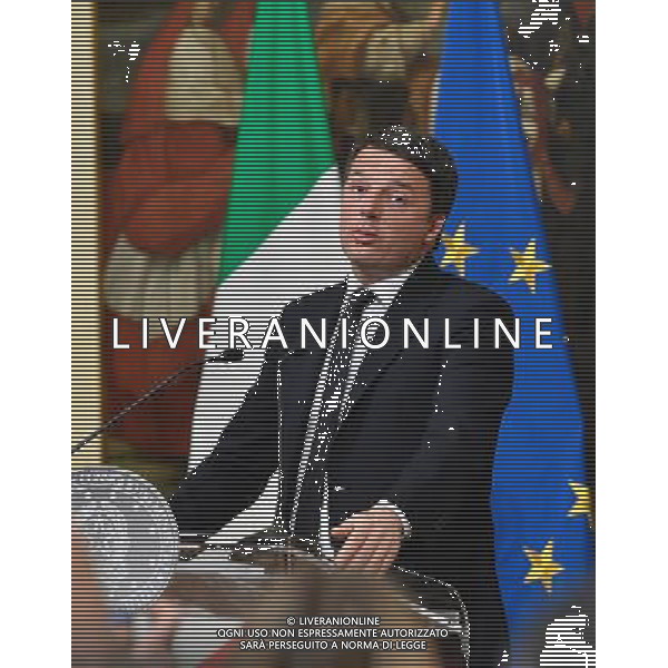 Conferenza stampa del Presidente del Consiglio Matteo Renzi dopo i risultati del referendum Costituzionale - Roma - 05.12.2016 - nella foto: Matteo Renzi / Ph. Fabrizio Corradetti - Ag. Aldo Liverani Sas
