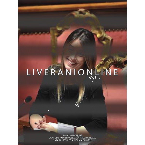 Voto sulla legge del Bilancio di previsione dello Stato per l\'anno finanziario 2017 e bilancio pluriennale per il triennio 2017-2019 - Roma - 07.12.2016 - Palazzo Madama - nella foto: Maria Elena Boschi / Ph. Corradetti-Ag. Aldo Liverani Sas