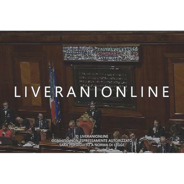 Voto sulla legge del Bilancio di previsione dello Stato per l\'anno finanziario 2017 e bilancio pluriennale per il triennio 2017-2019 - Roma - 07.12.2016 - Palazzo Madama - nella foto: Il tabellone con il risultato del voto finale sulla Legge Bilancio 2017 / Ph. Corradetti-Ag. Aldo Liverani Sas / AGENZIA ALDO LIVERANI SAS 