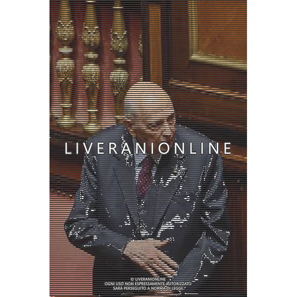 Voto sulla legge del Bilancio di previsione dello Stato per l\'anno finanziario 2017 e bilancio pluriennale per il triennio 2017-2019 - Roma - 07.12.2016 - Palazzo Madama - nella foto: Giorgio Napolitano / Ph. Corradetti-Ag. Aldo Liverani Sas / AGENZIA ALDO LIVERANI SAS 