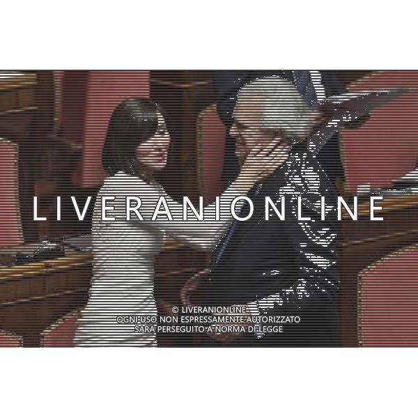 Voto sulla legge del Bilancio di previsione dello Stato per l\'anno finanziario 2017 e bilancio pluriennale per il triennio 2017-2019 - Roma - 07.12.2016 - Palazzo Madama - nella foto: Anna Maria Bernini e Denis Verdini / Ph. Corradetti-Ag. Aldo Liverani Sas / AGENZIA ALDO LIVERANI SAS 