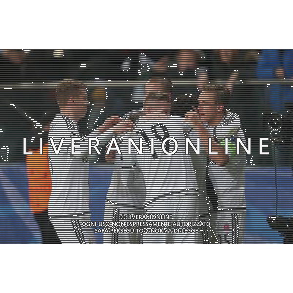 WARSZAWA 07.12.2016 MECZ 6. KOLEJKA GRUPA F LIGA MISTRZOW SEZON 2016/17: LEGIA WARSZAWA - SPORTING LIZBONA --- UEFA CHAMPIONS LEAGUE GROUP F MATCH: LEGIA WARSAW - SPORTING CLUBE DE PORTUGAL MICHAL KOPCZYNSKI THIBAULT MOULIN BARTOSZ BERESZYNSKI GUILHERME JAKUB RZEZNICZAK FOT. PIOTR KUCZA/NEWSPIX.PL --- Newspix.pl / AGENZIA ALDO LIVERANI SAS - ITALY ONLY EDITORIAL USE ONLY - Legia Varsavia - Sporting Lisbona, match valido per la 6a giornata di Champions League (Gruppo F) 07 dicembre 2016