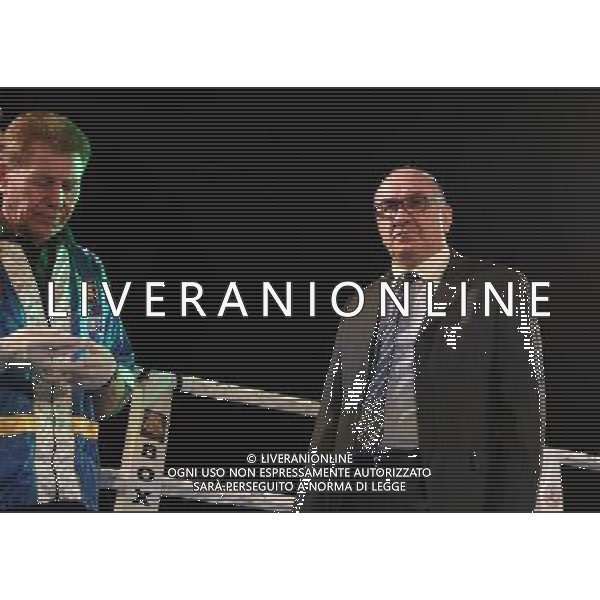 Mario Loreni, Rigoni vincitore campione Italiano super gallo , Luca Rigoldi guantoni rossi e Iuliano Gallo campionato Italiano di boxe a Montichiari 10 dicembre 2016. AG ALDO LIVERANI SAS