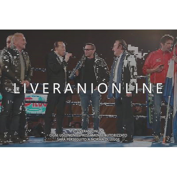 Checco dei Moda\', Rigoni vincitore campione Italiano super gallo , Luca Rigoldi guantoni rossi e Iuliano Gallo campionato Italiano di boxe a Montichiari 10 dicembre 2016. AG ALDO LIVERANI SAS