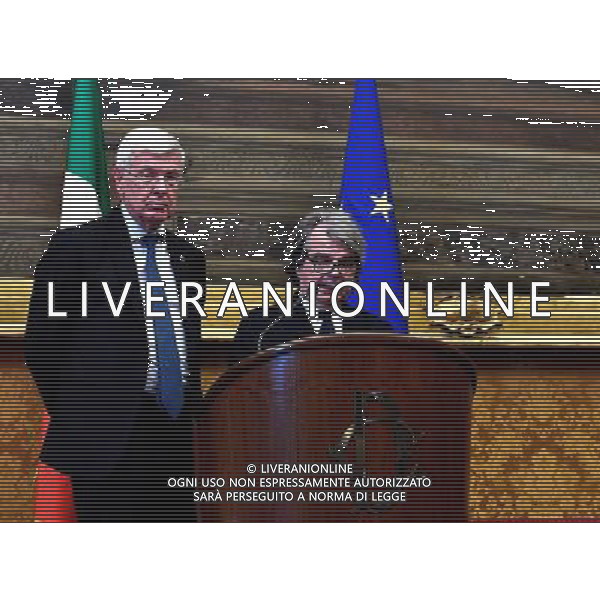 Consultazioni conclusive dopo la Crisi di Governo, del premier incaricato Paolo Gentiloni alla Camera Roma 12 dicembre 2016 nella foto i capigruppo di Forza Italia di Camera e Senato, Renato Brunetta e Paolo Romani Â©Corradetti / AGENZIA ALDO LIVERANI SAS