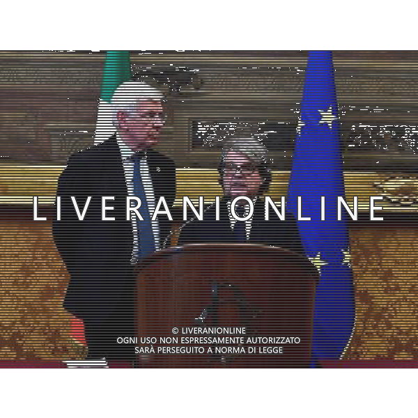 Consultazioni conclusive dopo la Crisi di Governo, del premier incaricato Paolo Gentiloni alla Camera Roma 12 dicembre 2016 nella foto i capigruppo di Forza Italia di Camera e Senato, Renato Brunetta e Paolo Romani Â©Corradetti / AGENZIA ALDO LIVERANI SAS