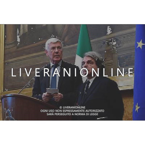 Consultazioni conclusive dopo la Crisi di Governo, del premier incaricato Paolo Gentiloni alla Camera Roma 12 dicembre 2016 nella foto i capigruppo di Forza Italia di Camera e Senato, Renato Brunetta e Paolo Romani Â©Corradetti / AGENZIA ALDO LIVERANI SAS