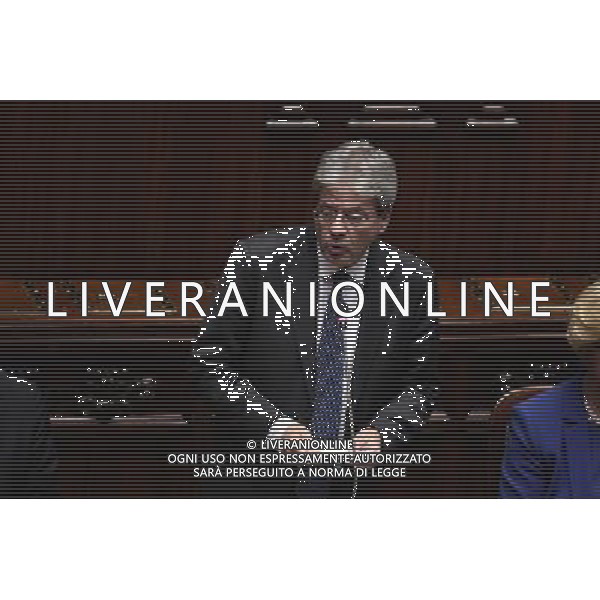 Camera la votazione di fiducia sulle dichiarazioni programmatiche del presidente del Consiglio Paolo Gentiloni Roma 13 dicembre 2016 nella foto Paolo Gentiloni durante il discorso all\'aula ©Corradetti / AGENZIA ALDO LIVERANI SAS