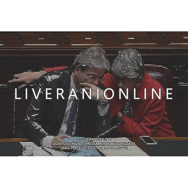 Camera la votazione di fiducia sulle dichiarazioni programmatiche del presidente del Consiglio Paolo Gentiloni Roma 13 dicembre 2016 nella foto Paolo Gentiloni con Anna Finocchiaro ©Corradetti / AGENZIA ALDO LIVERANI SAS