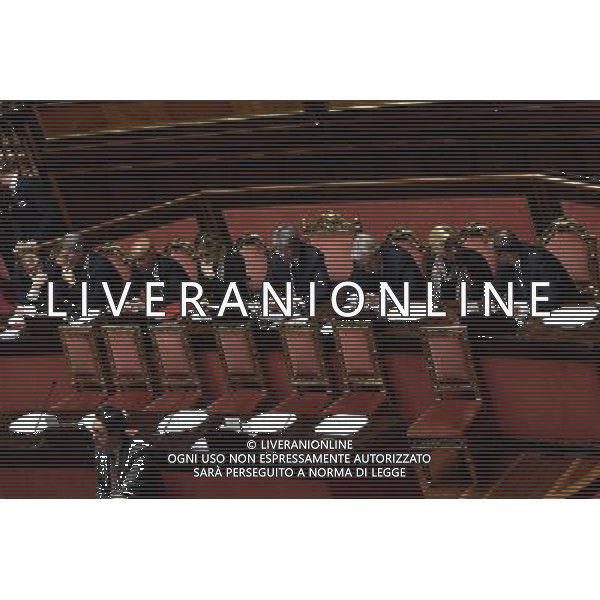 Senato Seduta Pubblica. Discussione sulle comunicazioni del Presidente del Consiglio dei Ministri Paolo Gentiloni Roma 14 dicembre 2016 nella foto i banchi dei parlamentari del Governo ©Corradetti / AGENZIA ALDO LIVERANI SAS
