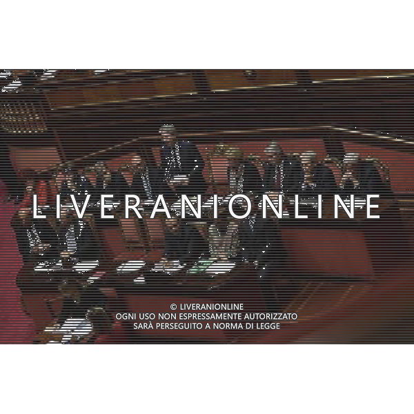 Senato Seduta Pubblica. Discussione sulle comunicazioni del Presidente del Consiglio dei Ministri Paolo Gentiloni Roma 14 dicembre 2016 nella foto Paolo Gentiloni durante il suo discorso con i ministri del suo governo ©Corradetti / AGENZIA ALDO LIVERANI SAS