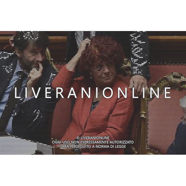 Senato Seduta Pubblica. Discussione sulle comunicazioni del Presidente del Consiglio dei Ministri Paolo Gentiloni Roma 14 dicembre 2016 nella foto Valeria Fedeli con Dario Franceschini ©Corradetti / AGENZIA ALDO LIVERANI SAS