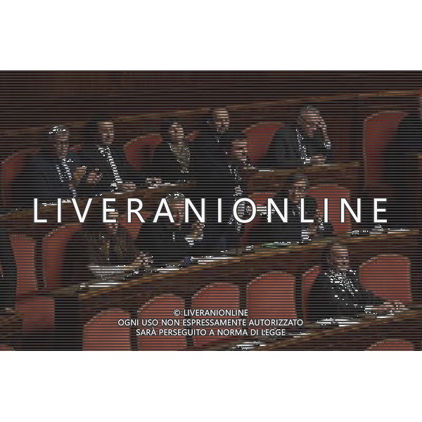 Senato Seduta Pubblica. Dibattito sulla fiducia al nuovo esecutivo Roma 14 dicembre 2016 nella foto i banchi dei deputati e parlamentari della Lega Nord ©Corradetti / AGENZIA ALDO LIVERANI SAS