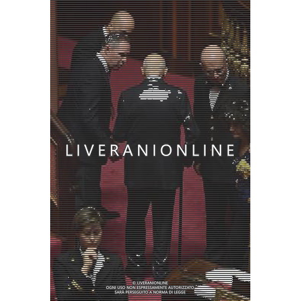 Senato Seduta Pubblica. Dibattito sulla fiducia al nuovo esecutivo Roma 14 dicembre 2016 nella foto Giorgio Napolitano lascia l\'aula dopo il voto ©Corradetti / AGENZIA ALDO LIVERANI SAS