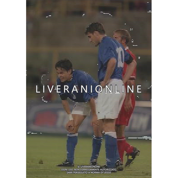 05-06 1999 BOLOGNA STADIO DALL\'ARA ITALIA GALLES NELLA FOTO FILIPPO INZAGHI E CHRISTIAN VIERI AG ALDO LIVERANI SAS