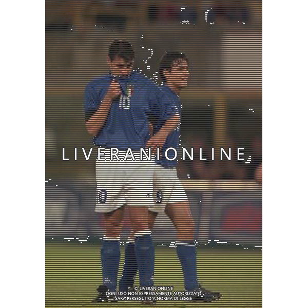 05-06 1999 BOLOGNA STADIO DALL\'ARA ITALIA GALLES NELLA FOTO FILIPPO INZAGHI E CHRISTIAN VIERI AG ALDO LIVERANI SAS