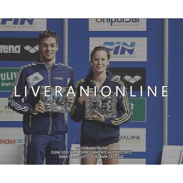 Nuoto Campionato Italiano Open Invernale 17/12/2016 nella foto: PALTRINIERI E PELLEGRINI PREMIATI Â©Claudio Zamagni/Agenzia Aldo Liverani s.a.s.