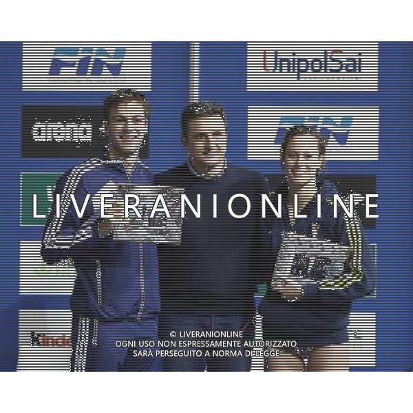 Nuoto Campionato Italiano Open Invernale 17/12/2016 nella foto: PALTRINIERI E PELLEGRINI PREMIATI Â©Claudio Zamagni/Agenzia Aldo Liverani s.a.s.