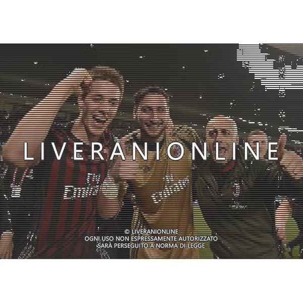 Supercoppa Italiana TIM 2016 Doha (Qatar) - 23.12.2016 Juventus-Milan Nella Foto:Mario Pasalic e Gianluigi Donnarumma Festeggiano /Ag. Aldo Liverani