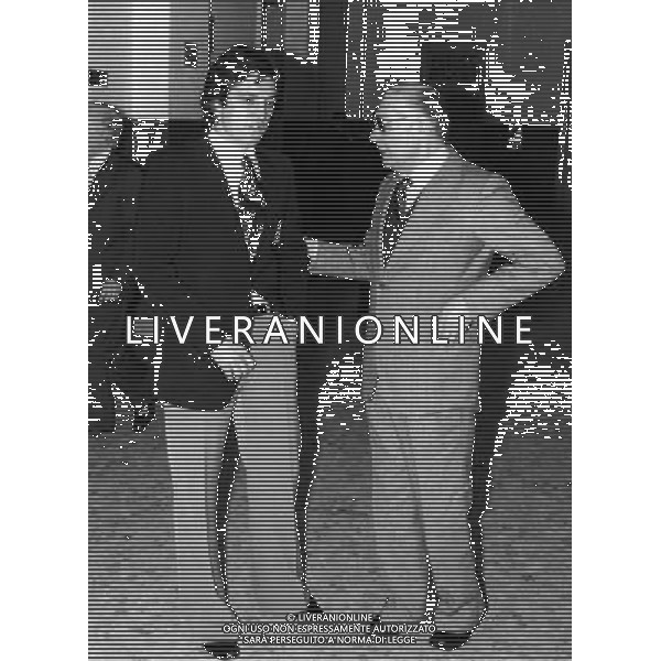 Roberto Boninsegna calciatore Inter anni \'70 con Giuseppe Meazza ph archivio ag. aldo liverani sas retrospettiva
