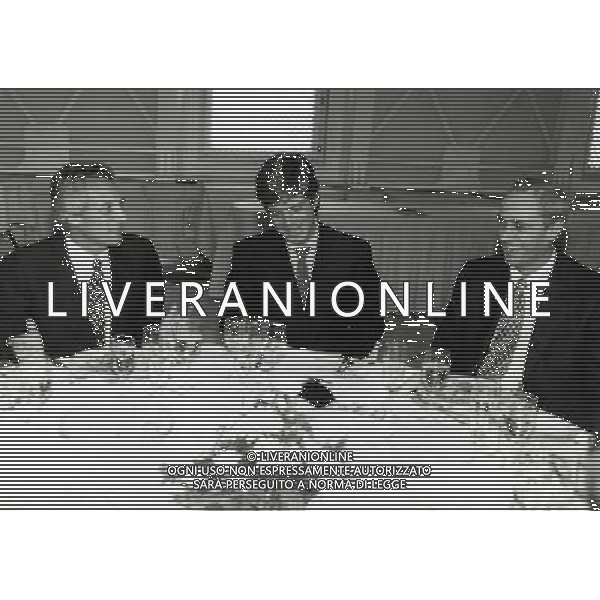 RETROSPETTIVA SERGIO CRAGNOTTI INDUSTRIALE E PRESIDENTE DELLA LAZIO CALCIO NELLA FOTO SERGIO CRAGNOTTI CON ENRICO BENDONI E ANTONIO PERCASSI AG ALDO LIVERANI SAS